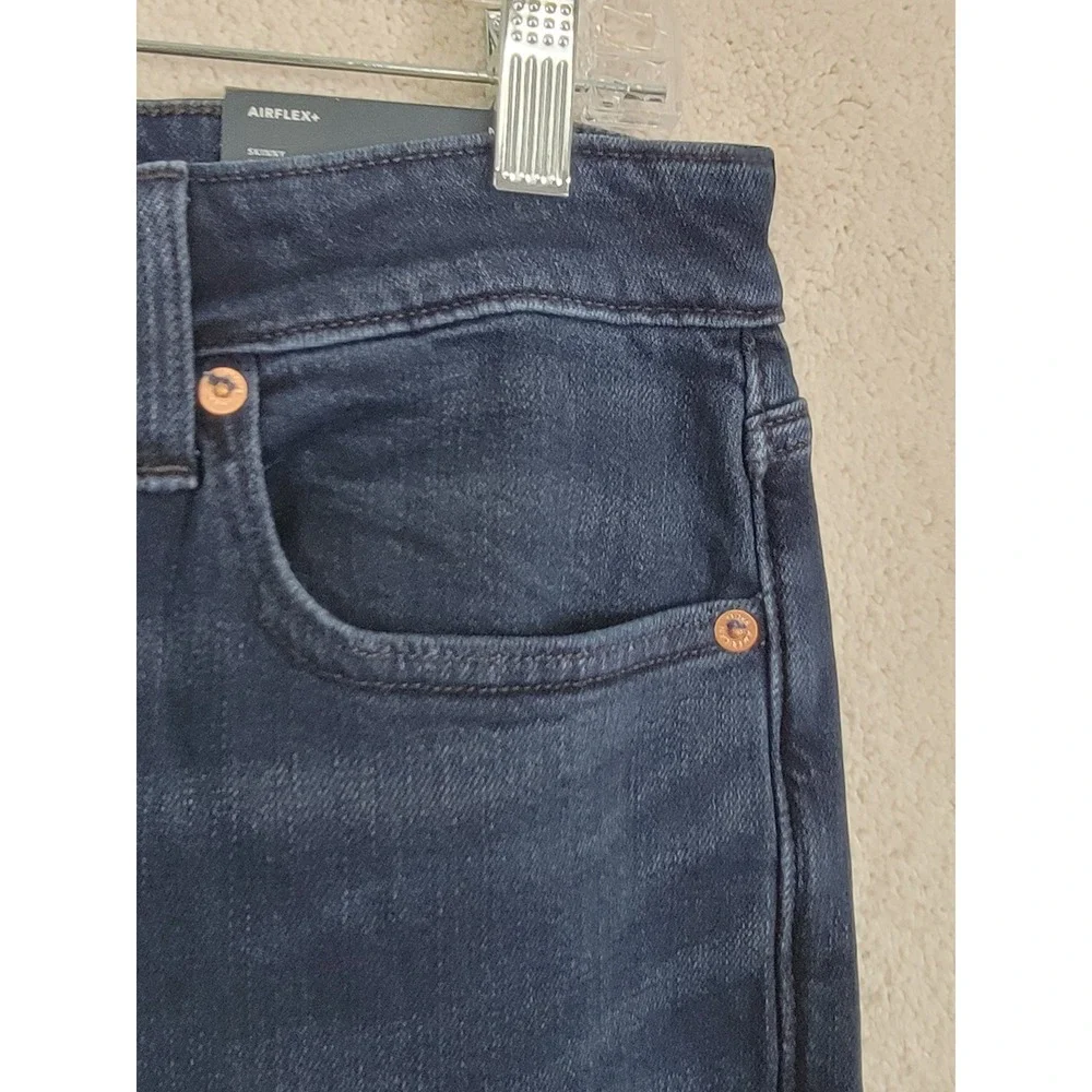 American Eagle Skinny Jeans Mens 33x30 Blue Black NWT AirFlex+ 0119-7486-042